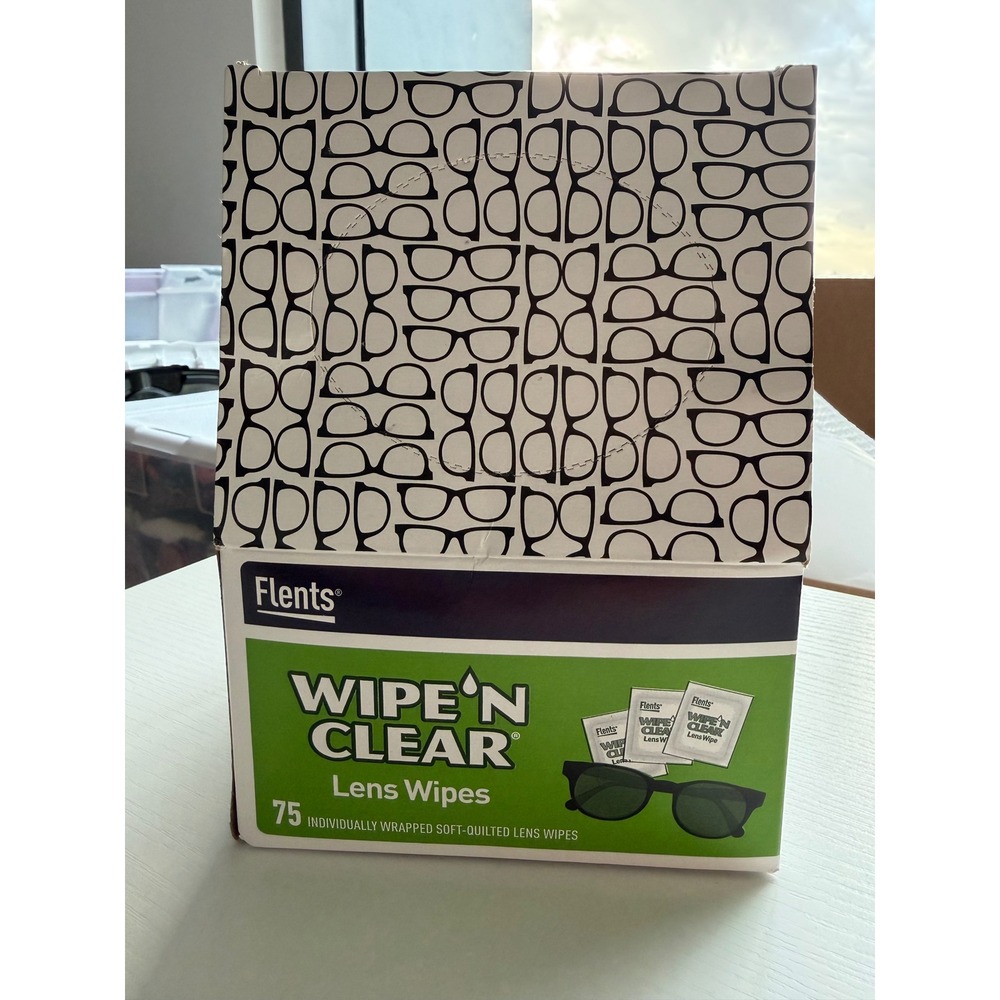 Flents Wipe‎ N Clear Lens Wipes 75 Individually Wrapped Soft Quilted Eyeglass